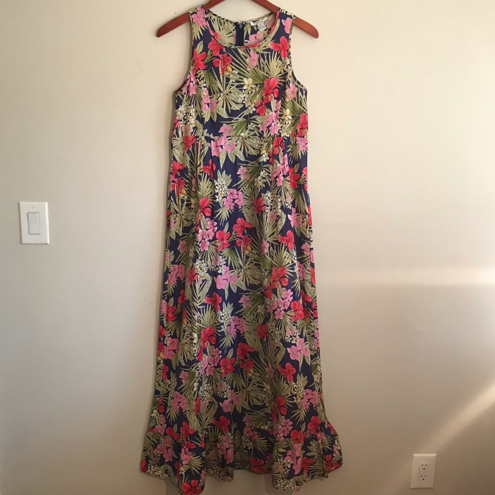 NIEVES LAVI 100% Cotton Floral Maxi Dress Size 8